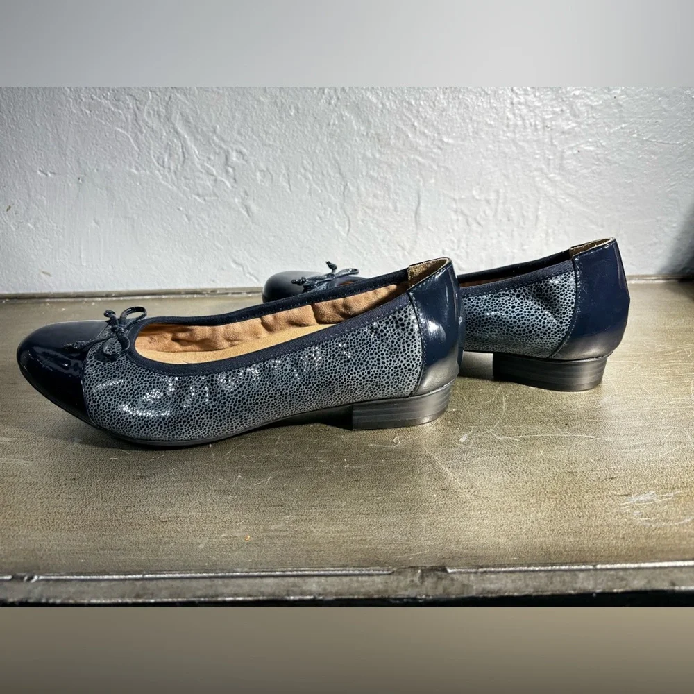 Hotter Women's Dark Blue Trinity Ballet Flats with Bow Detail - Picture 10 of 11